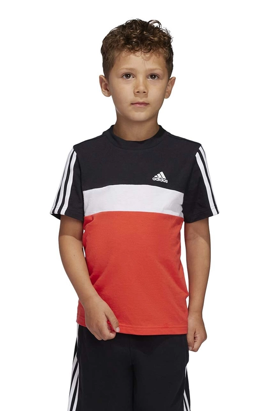 Detské bavlnené tričko adidas LK 3S TIB T bavlna červená IV7443