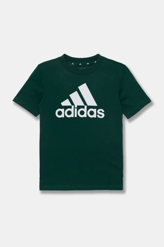 Παιδικό βαμβακερό μπλουζάκι adidas U BL TEE IX9569 πράσινο AW24