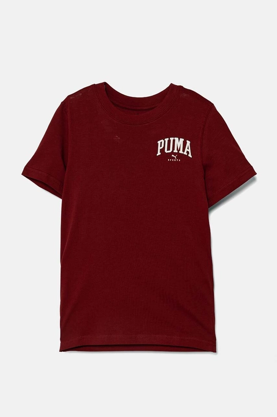 Детская хлопковая футболка Puma SQUAD Smallphic Tee хлопок бордо 682773