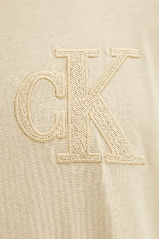 Бавовняна футболка Calvin Klein Jeans бежевий J30J325657