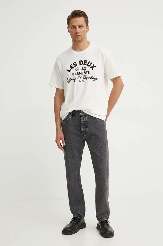 Les Deux t-shirt bawełniany beżowy
