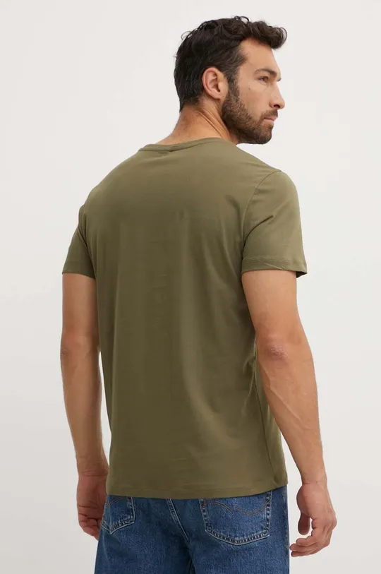 Bombažna kratka majica BOSS zelena