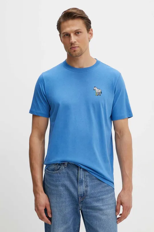μπλε Βαμβακερό μπλουζάκι PS Paul Smith Ανδρικά