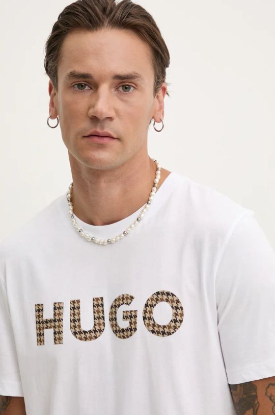 Памучна тениска HUGO 50519724 бял AW24