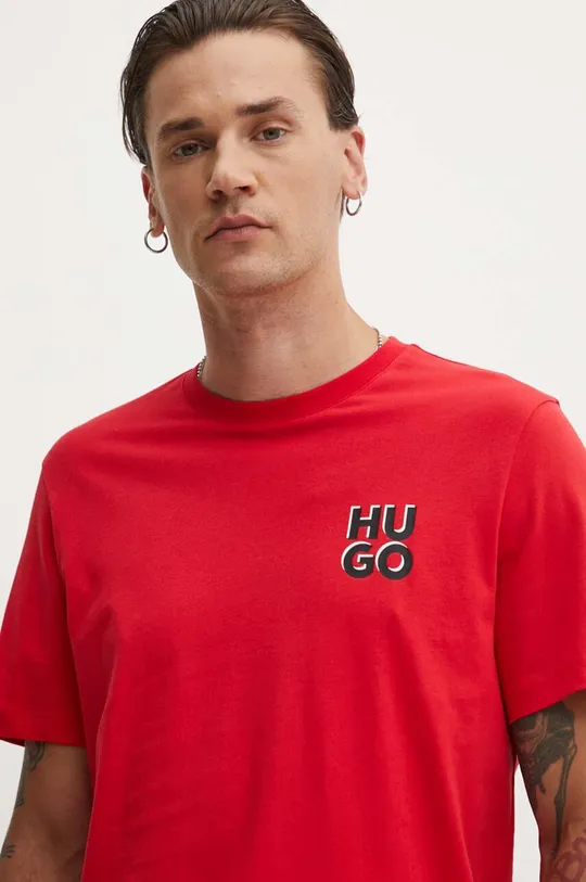 червоний Бавовняна футболка HUGO