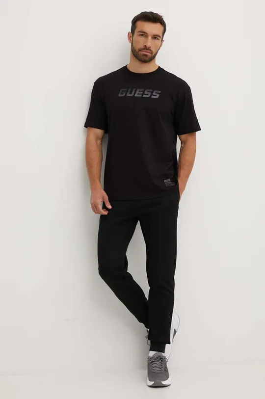 Bavlnené tričko Guess HOZIER čierna