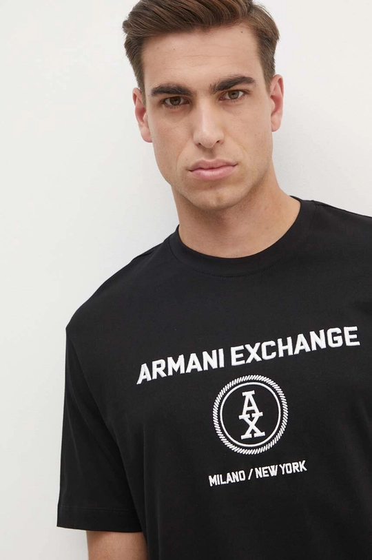 Памучна тениска Armani Exchange черен 6DZTLC.ZJ9JZ