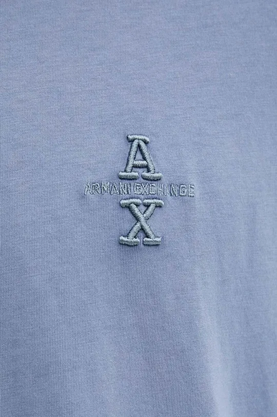 Хлопковая футболка Armani Exchange голубой 6DZTLJ.ZJYJZ