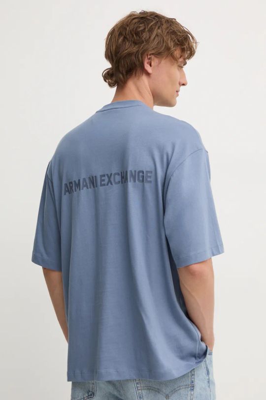 Armani Exchange t-shirt in cotone rilassato blu 6DZTLS.ZJLFZ