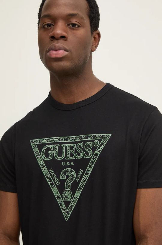 Хлопковая футболка Guess чёрный M4YI26.K8FQ4