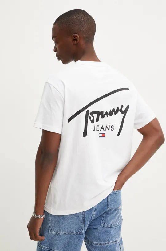 Oblečení Bavlněné tričko Tommy Jeans DM0DM18536 bílá