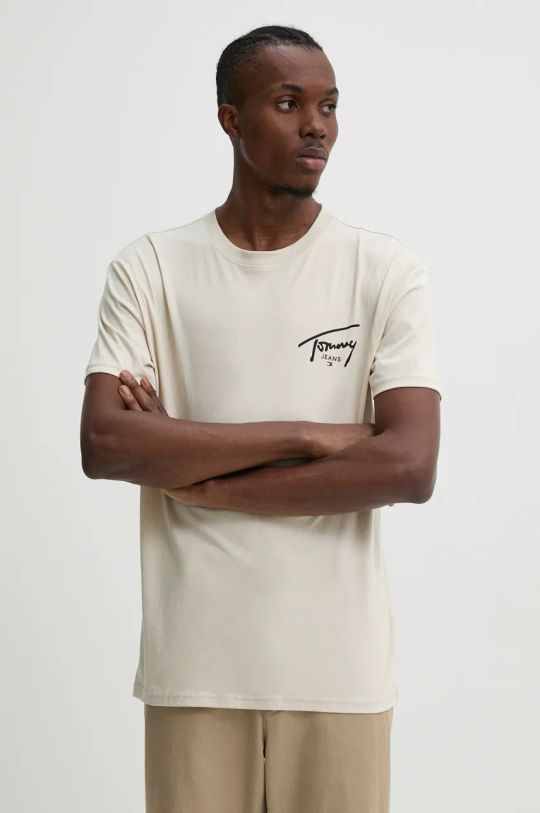 Tommy Jeans t-shirt in cotone beige DM0DM18536