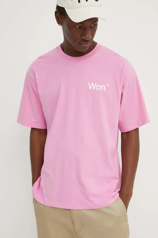 rózsaszín Won Hundred pamut póló