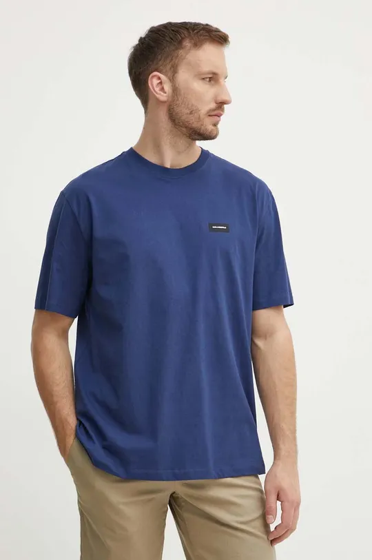 niebieski Karl Lagerfeld t-shirt bawełniany Męski