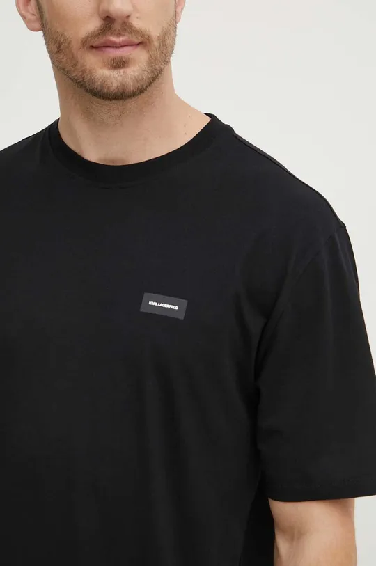 czarny Karl Lagerfeld t-shirt bawełniany
