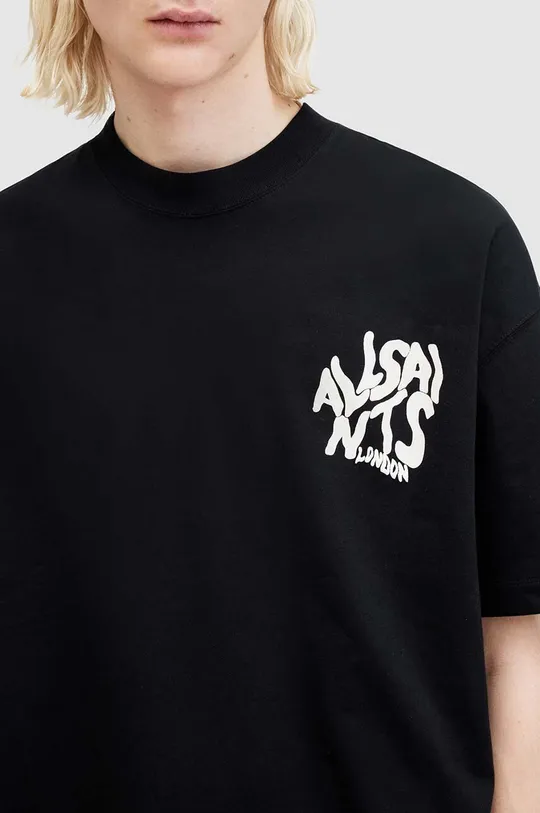 Βαμβακερό μπλουζάκι AllSaints ORLANDO SS μαύρο