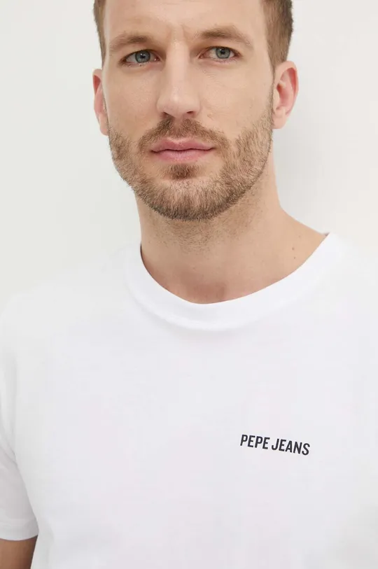 biela Bavlnené tričko Pepe Jeans ARMIND