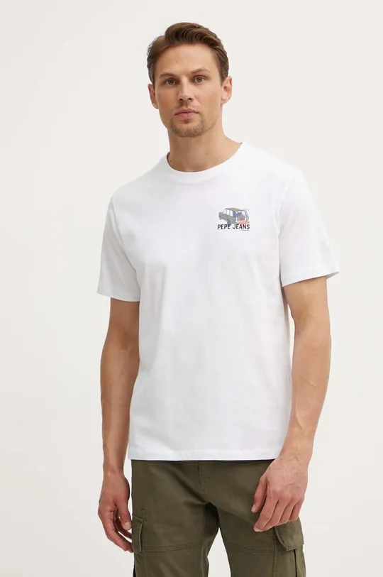bela Bombažna kratka majica Pepe Jeans ARSHINE