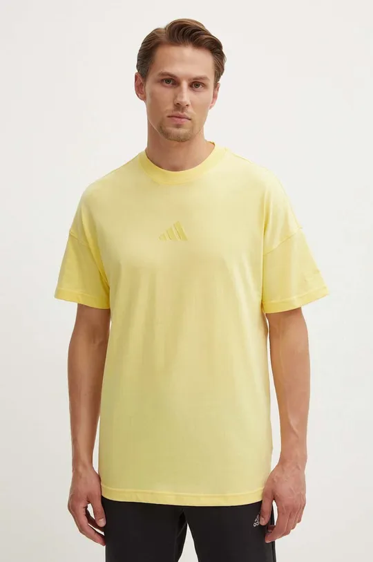 κίτρινο Βαμβακερό μπλουζάκι adidas All SZN Ανδρικά