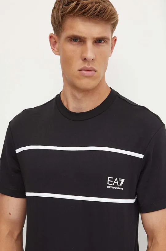 Хлопковая футболка EA7 Emporio Armani хлопок чёрный PJTJZ.6DPT47.1200