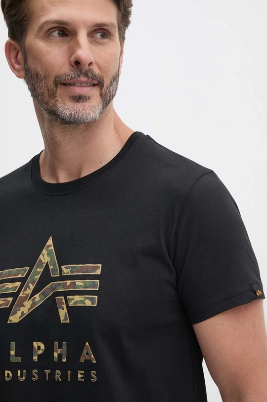 Βαμβακερό μπλουζάκι Alpha Industries μαύρο 146506