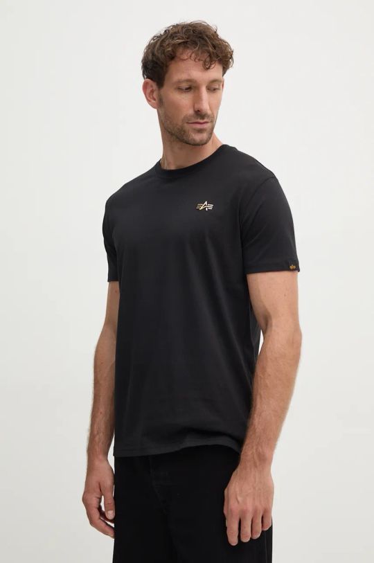 Alpha Industries t-shirt in cotone applique nero 148511