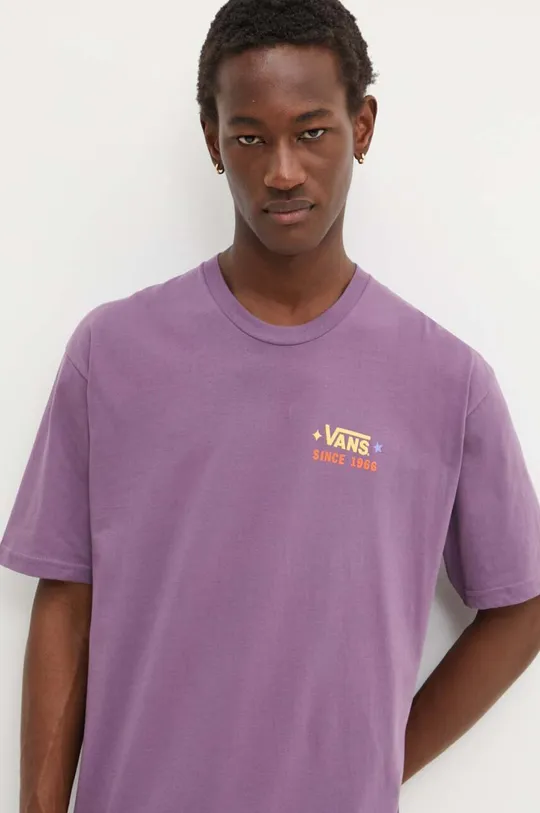 Бавовняна футболка Vans фіолетовий VN000KHWCIF1