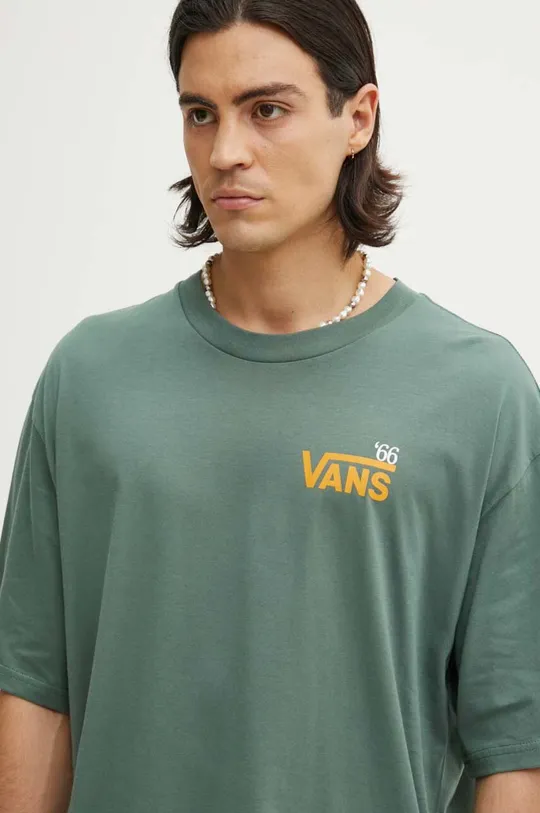 Бавовняна футболка Vans зелений VN000HFT1CI1