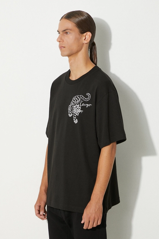 Памучна тениска Kenzo Gots Star Tiger Emb Oversize T черен FE65TS2964SI.99J