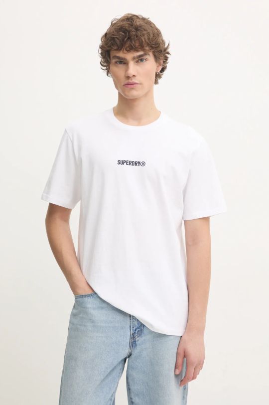 Superdry t-shirt bawełniany regular biały M1012028A.T7X