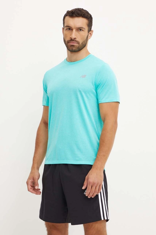 New Balance t-shirt treningowy regular turkusowy MT41253CYJ