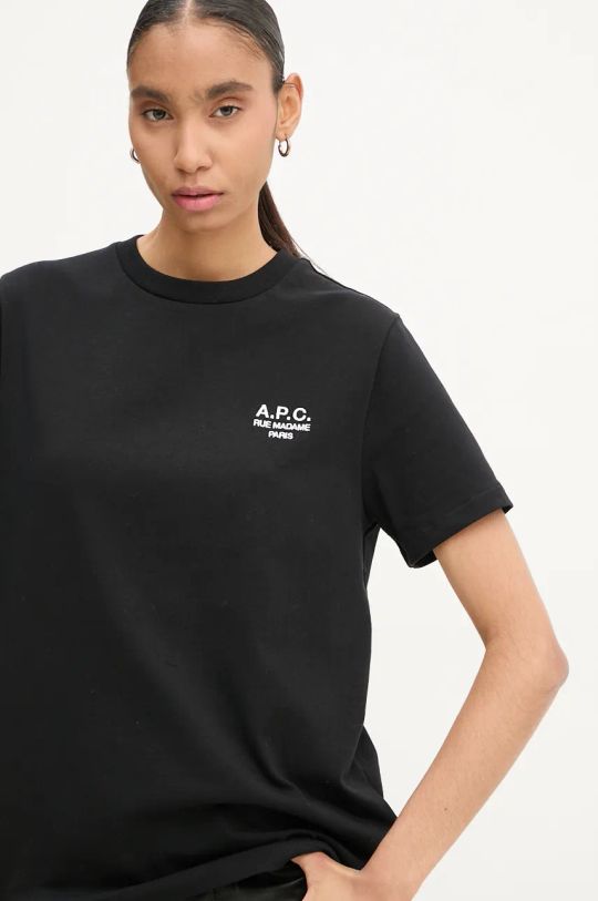 A.P.C. tricou din bumbac standard rue madame GOTS negru COHBU.M26388