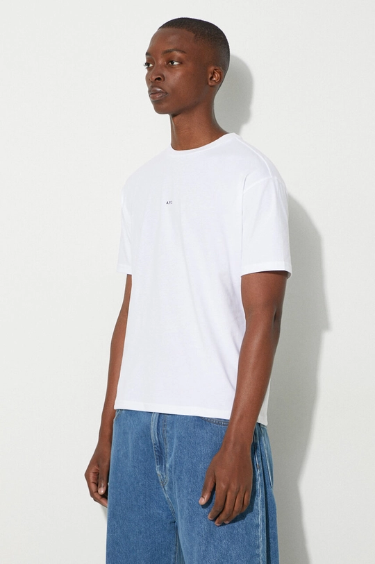 A.P.C. cotton t-shirt boxy micro logo GOTS COHBW.H26386 white