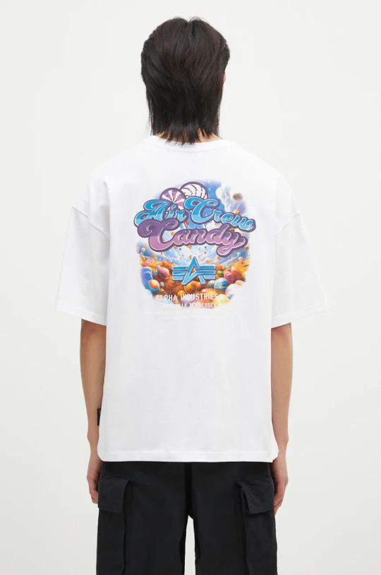 Abbigliamento Alpha Industries t-shirt in cotone Candy Crew 148509 bianco