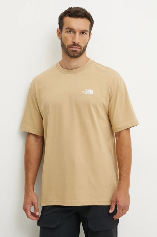 Βαμβακερό μπλουζάκι The North Face Essential Oversize Tee κανονικό μπεζ NF0A87NRLK51