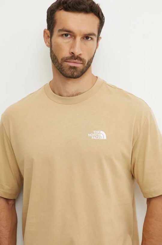 Bavlněné tričko The North Face Essential Oversize Tee béžová NF0A87NRLK51