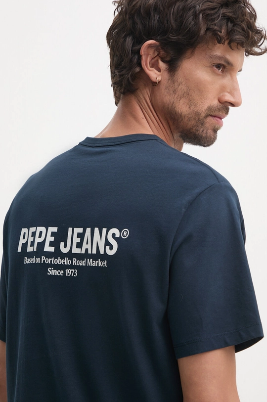 Памучна тениска Pepe Jeans SAM TEE стандартна тъмносин PM509433