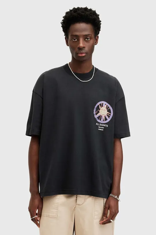 Хлопковая футболка AllSaints ORBS SS CREW хлопок чёрный M009PA