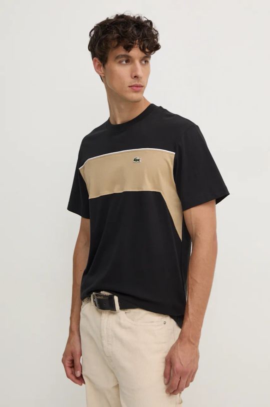 Lacoste t-shirt in cotone regolare nero TH2853