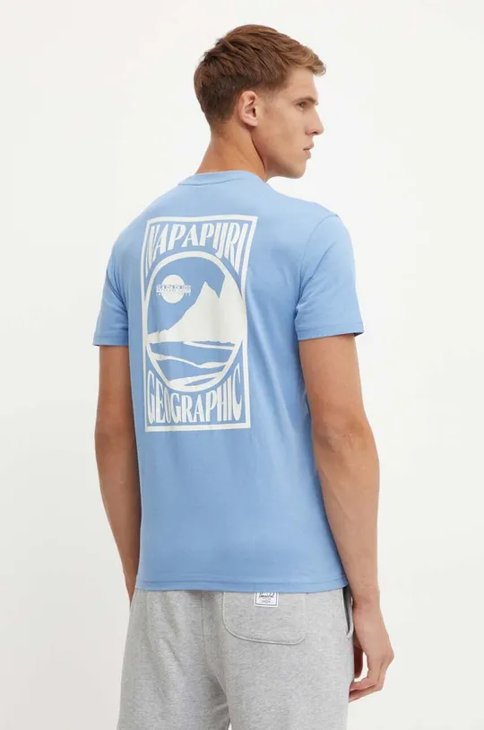 Хлопковая футболка Napapijri S-Mele хлопок голубой NP0A4IN4I821