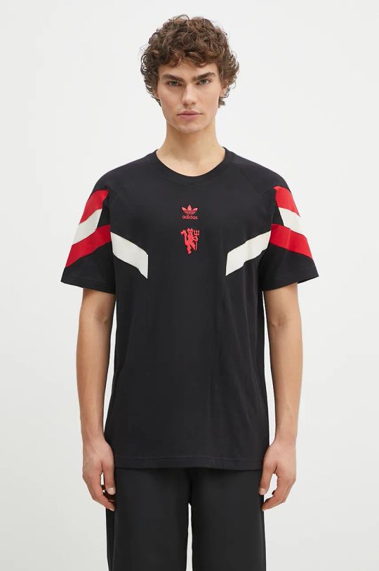 Βαμβακερό μπλουζάκι adidas Originals Manchester United OG Tee κανονικό μαύρο IS6519