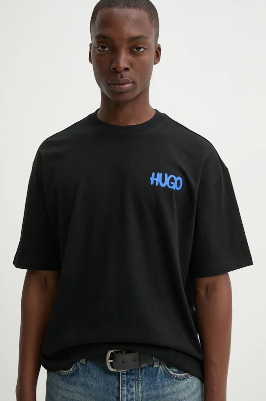 Hugo Blue t-shirt bawełniany czarny 50532295