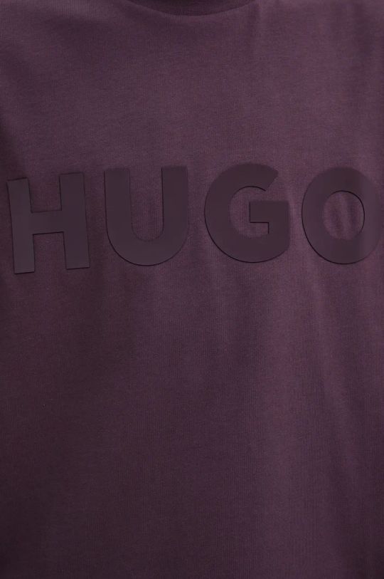 Бавовняна футболка HUGO 50525765 фіолетовий