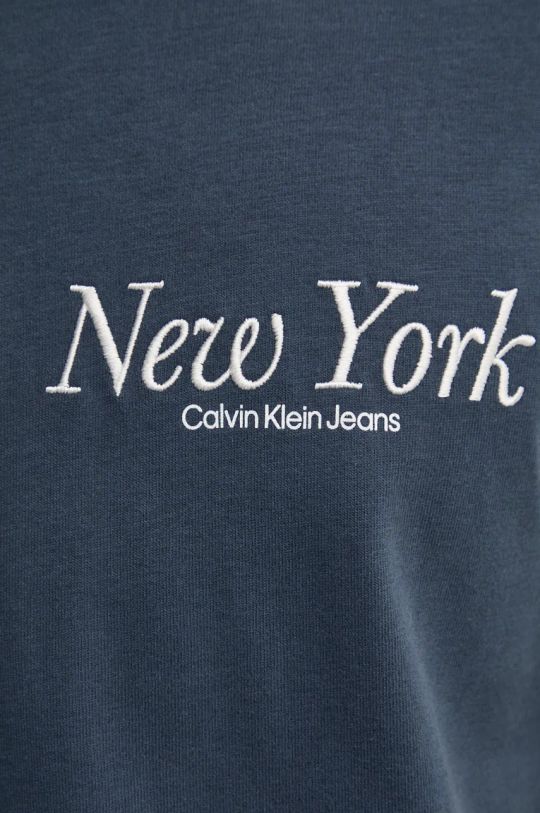 Bombažna kratka majica Calvin Klein Jeans J30J326862 turkizna