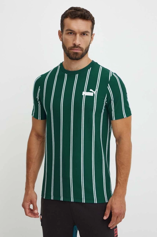 Puma tricou din bumbac cu modele verde 681862