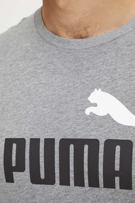 Хлопковая футболка Puma 847382 серый