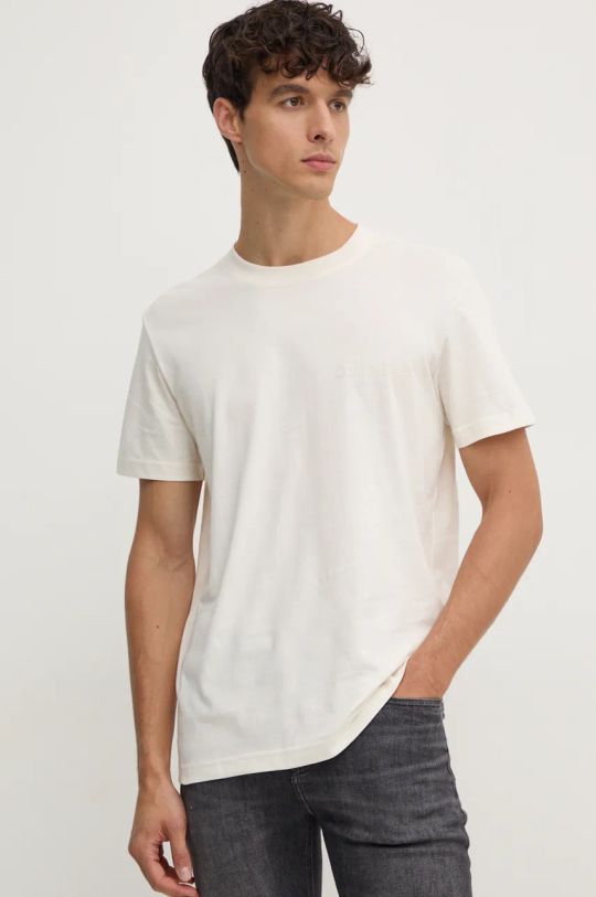 Calvin Klein Jeans t-shirt bawełniany nadruk beżowy J30J326402