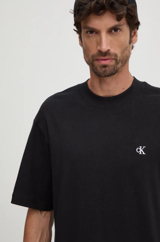 Calvin Klein Jeans pamut póló fekete J30J326458