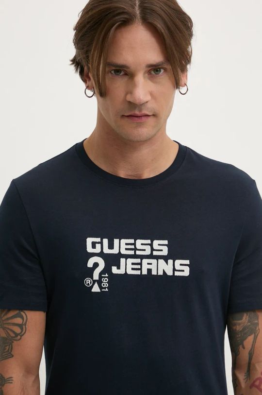 Хлопковая футболка Guess Jeans тёмно-синий M4BI76.K8HM0