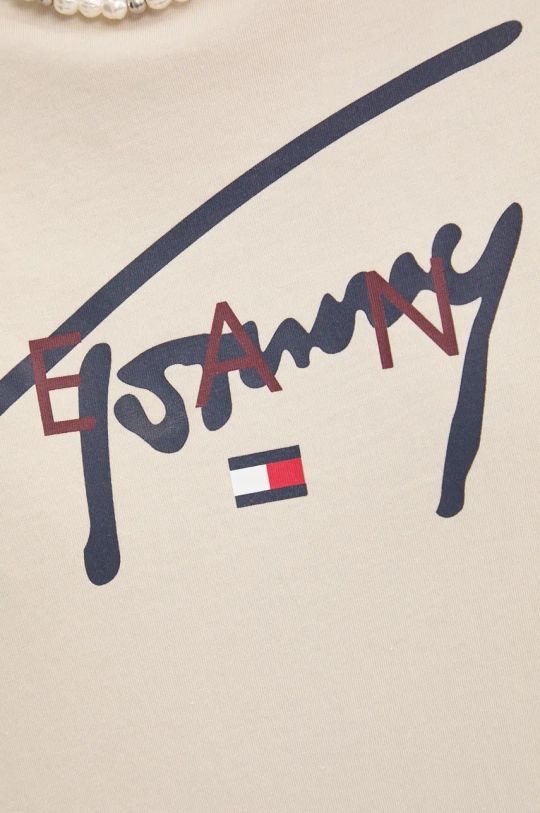 Tommy Jeans t-shirt bawełniany beżowy DM0DM19683